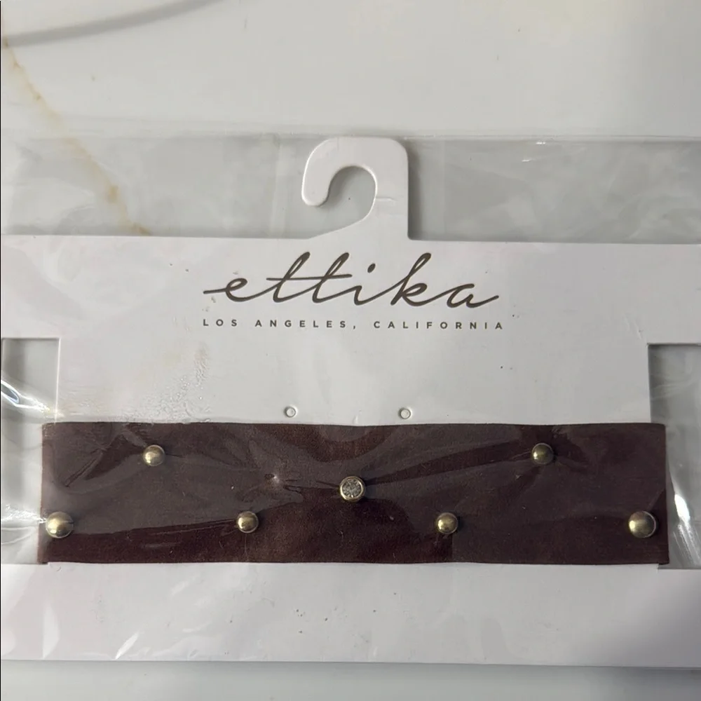 Ettika Brown Studded Choker Necklace